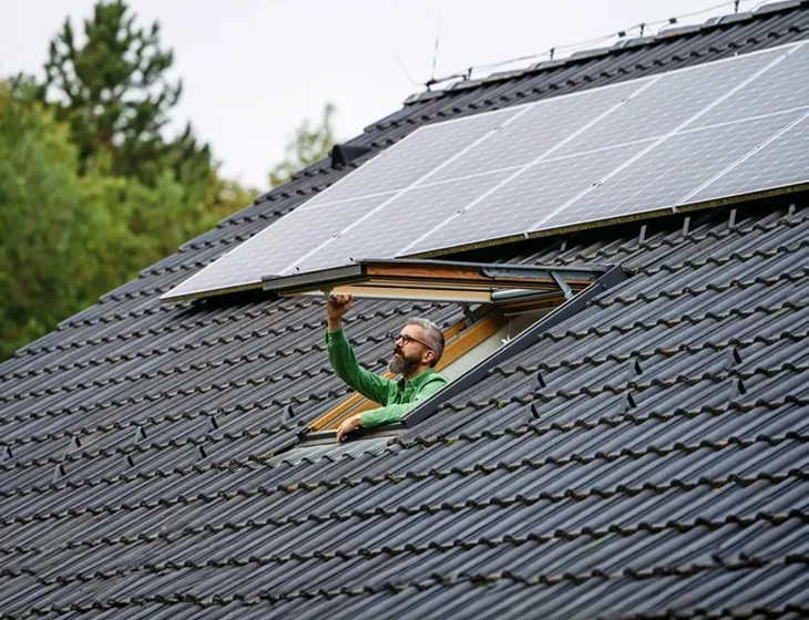 Terrasse couverte moderne avec ouverture sur intérieur lumineux